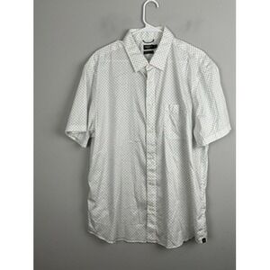 Faherty The Movement Shirt Mens White Micro Dot Short‎ Sleeve Button Up Size XXL